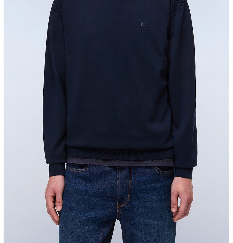 Памучен пуловер с овално деколте Napapijri