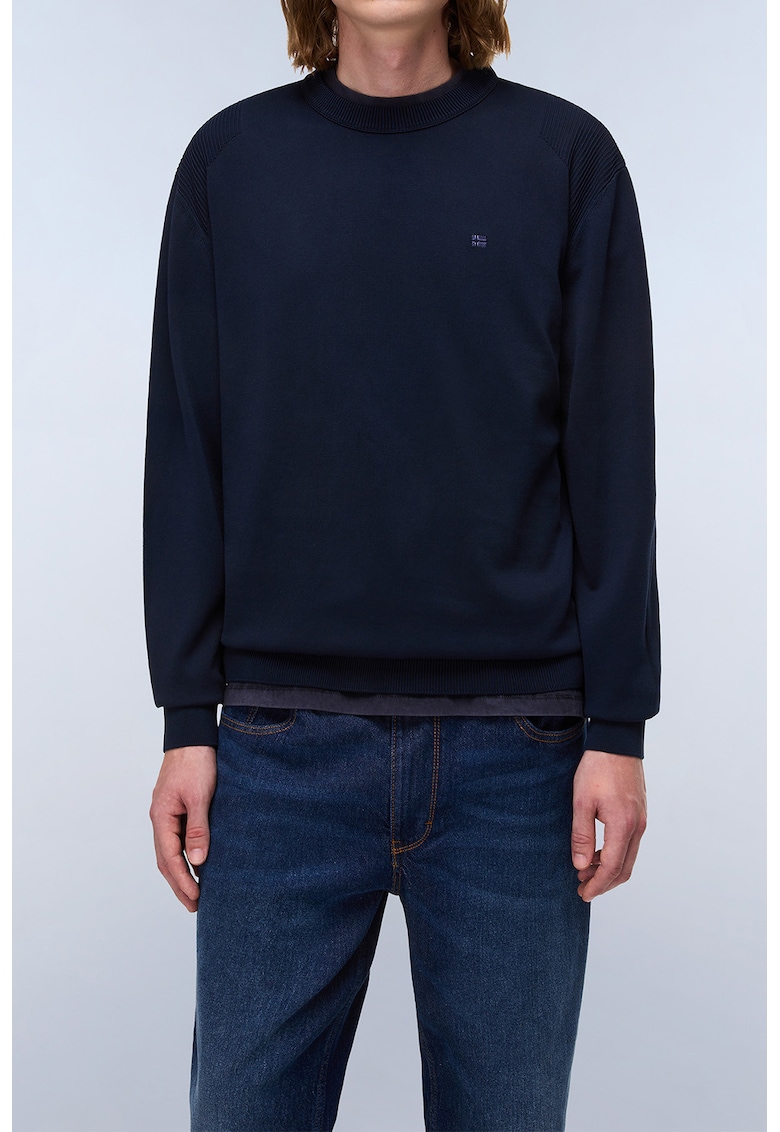 Памучен пуловер с овално деколте Napapijri