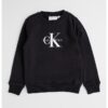 Памучен суитшърт с лого - Бял/Черен CALVIN KLEIN