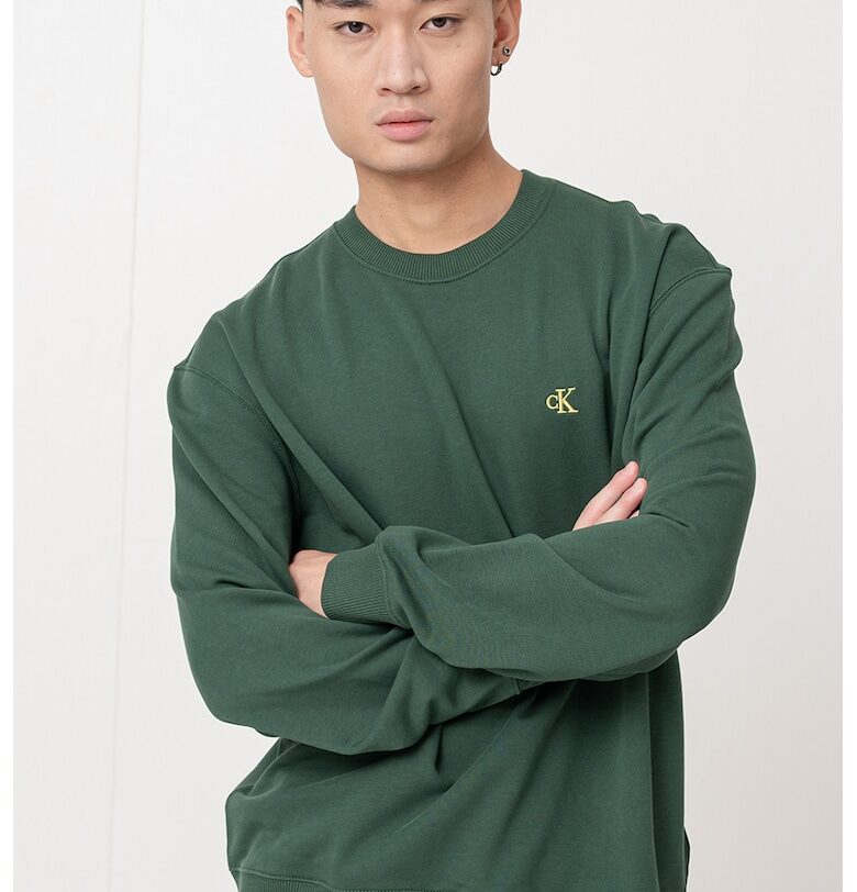 Памучен суитшърт с паднали ръкави CALVIN KLEIN JEANS