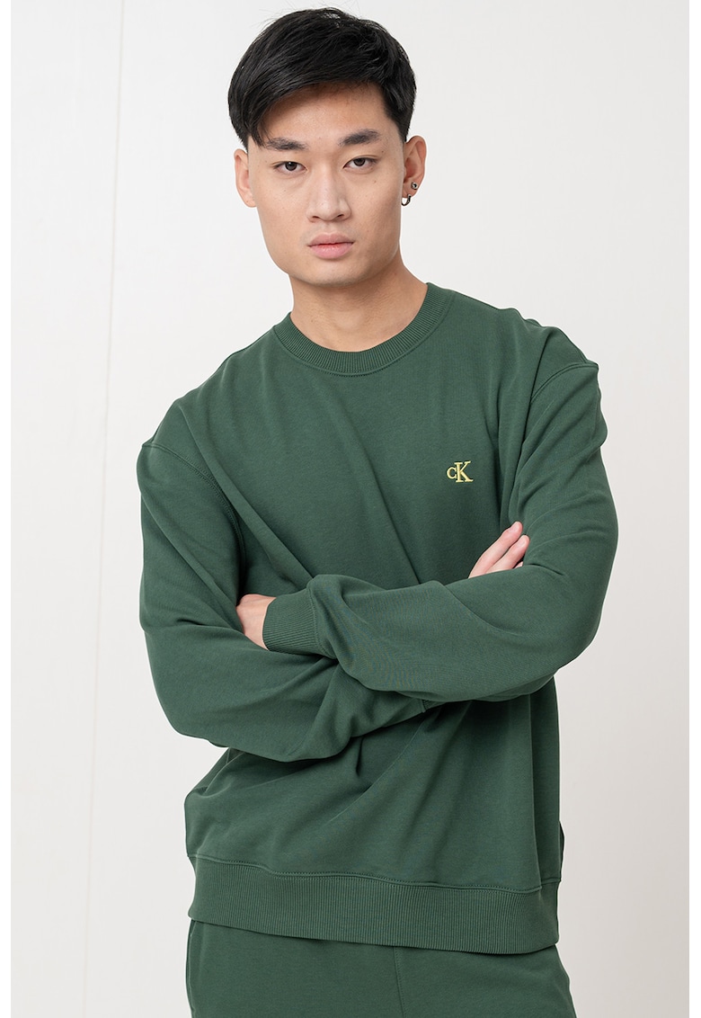 Памучен суитшърт с паднали ръкави CALVIN KLEIN JEANS