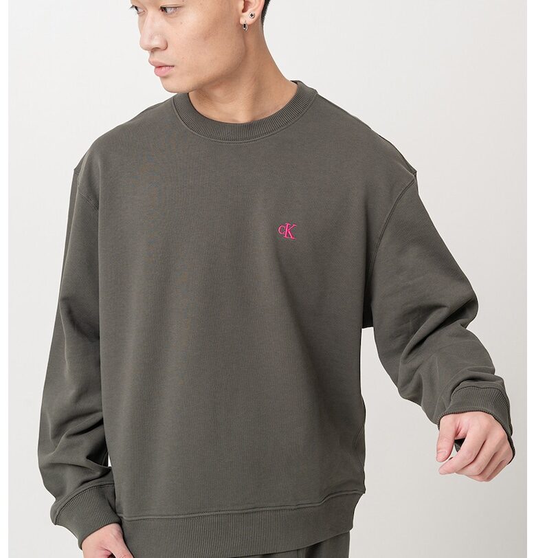 Памучен суитшърт с паднали ръкави CALVIN KLEIN JEANS