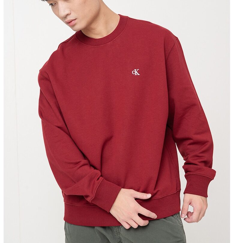 Памучен суитшърт с паднали ръкави CALVIN KLEIN JEANS