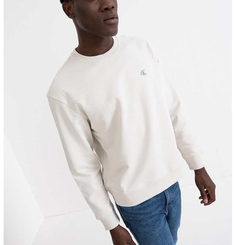 Памучен суитшърт с паднали ръкави CALVIN KLEIN JEANS