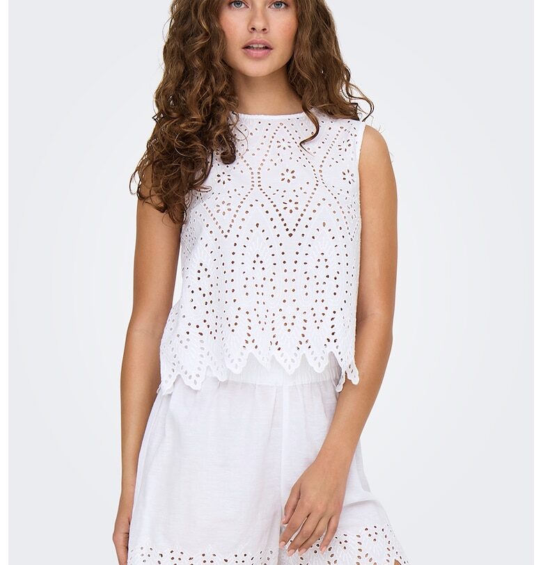 Памучен топ с ажур Only