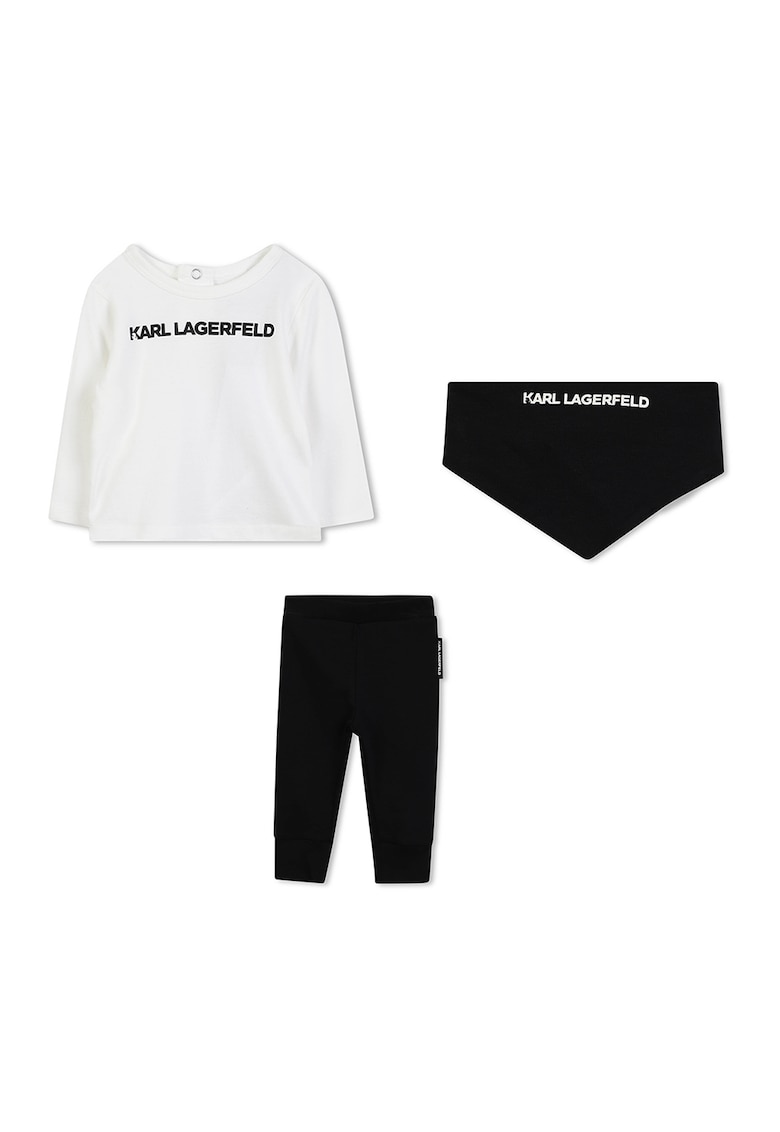 Памучна блуза - панталон и лигавник KARL LAGERFELD KIDS