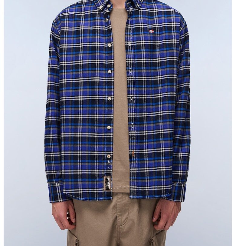 Памучна риза Oxford с каре Napapijri