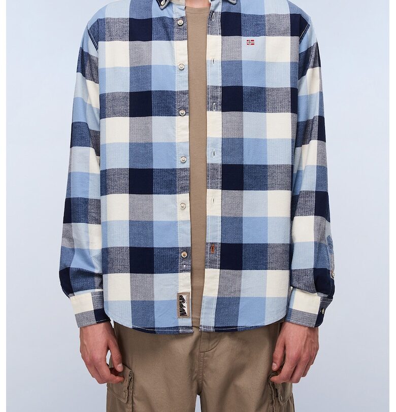 Памучна риза Oxford с каре Napapijri