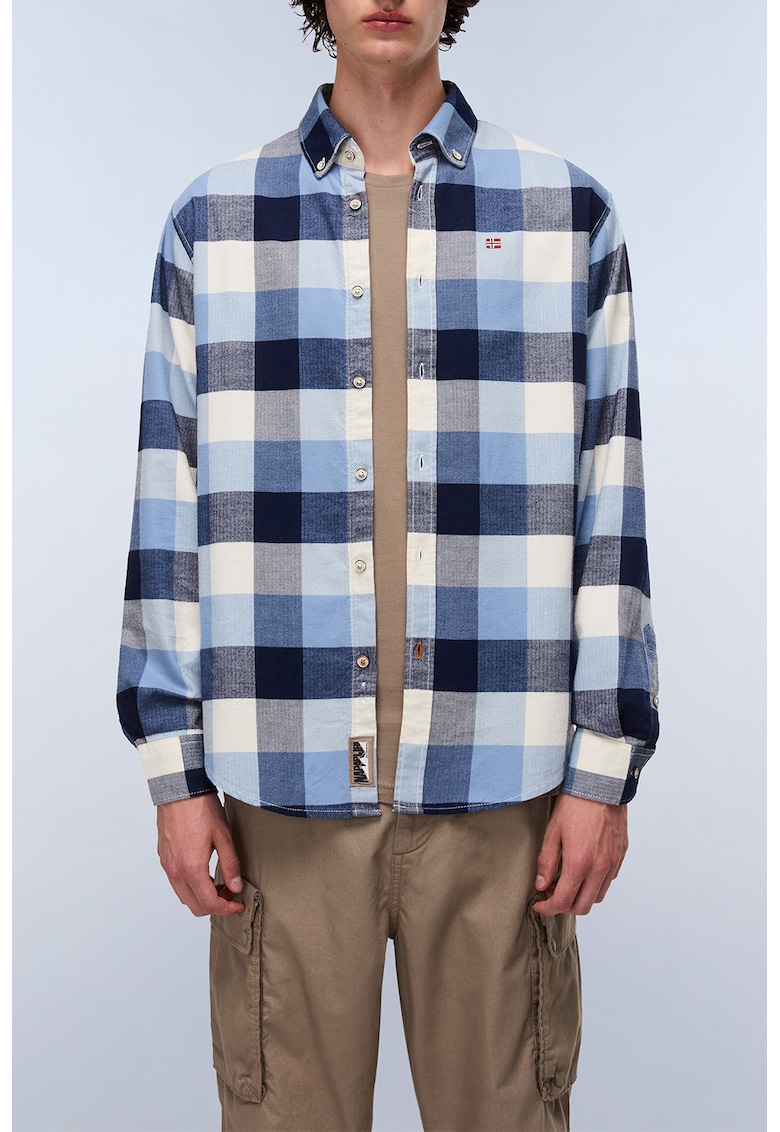 Памучна риза Oxford с каре Napapijri