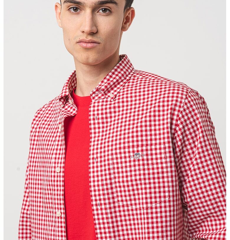 Памучна риза с десен Gant