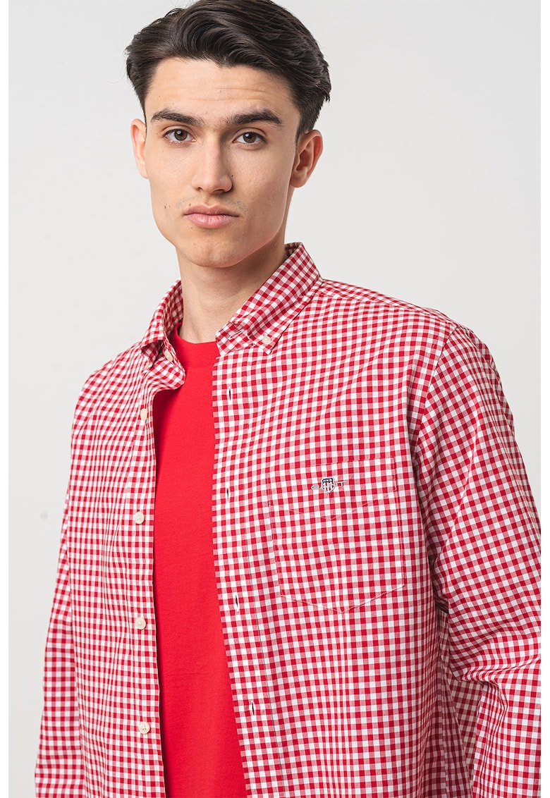 Памучна риза с десен Gant