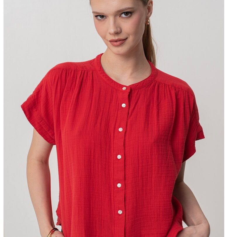 Памучна риза с паднали ръкави GAP