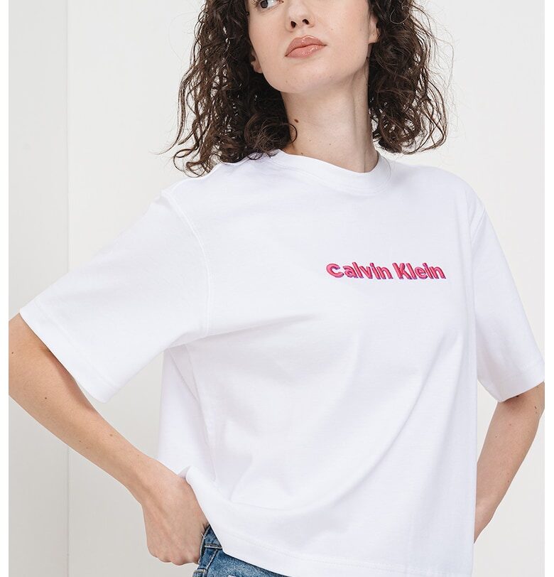Памучна тениска с бродерии CALVIN KLEIN JEANS