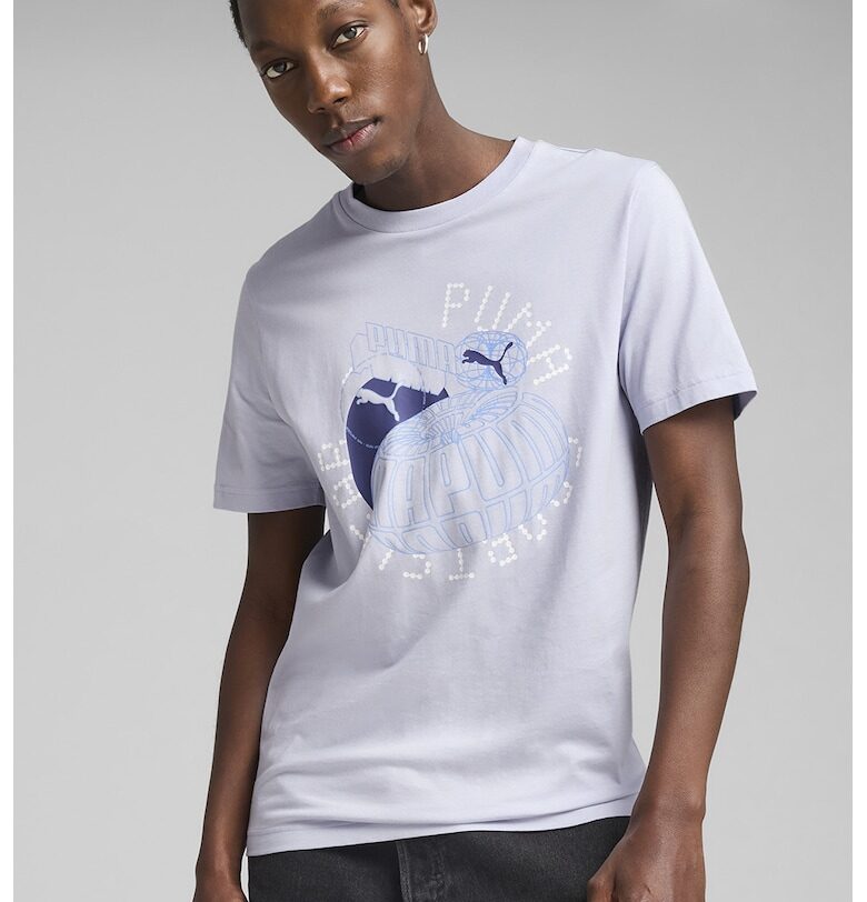 Памучна тениска с графика Puma