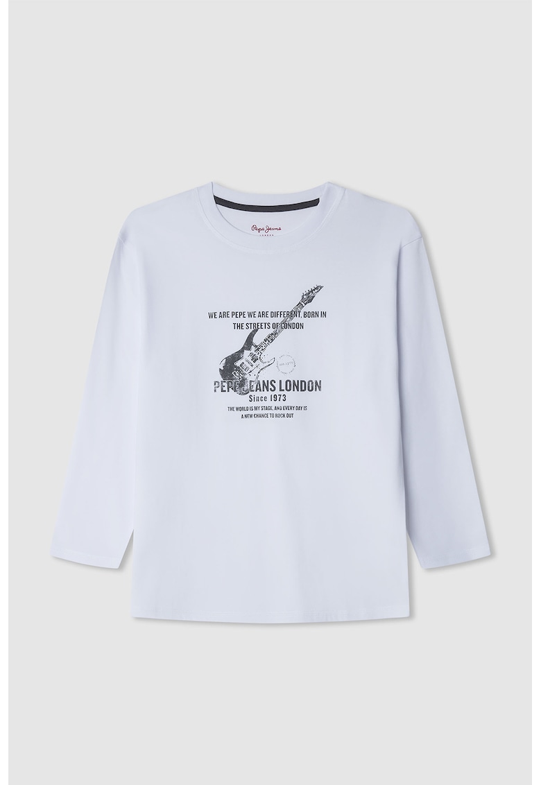 Памучна тениска с графична шарка Pepe Jeans London