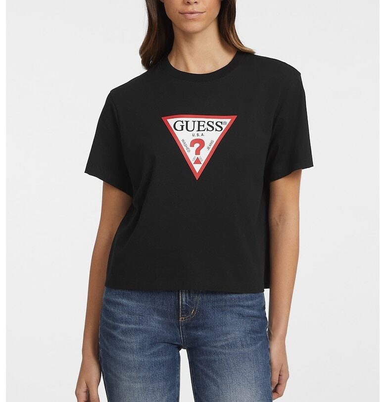 Памучна тениска с лого GUESS JEANS