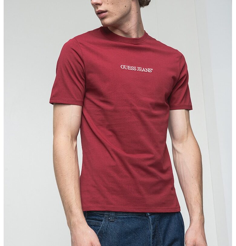 Памучна тениска с лого GUESS JEANS