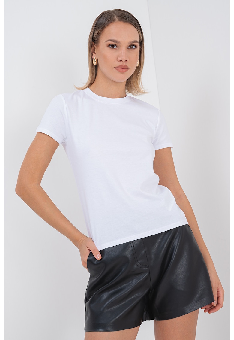 Памучна тениска с овално деколте CALVIN KLEIN