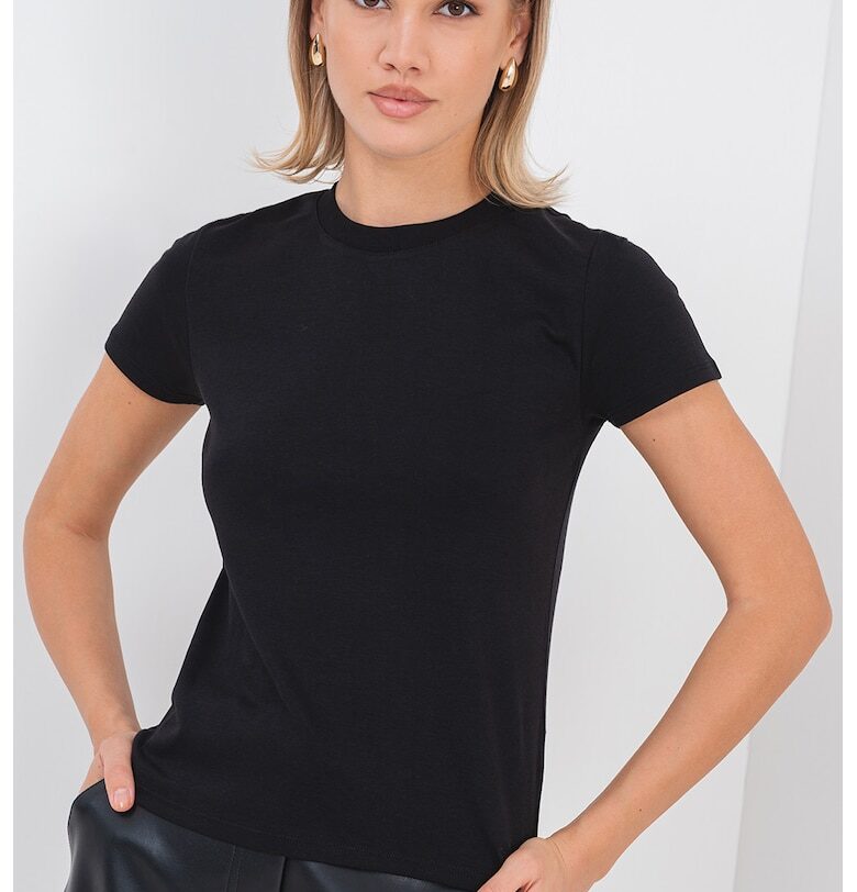 Памучна тениска с овално деколте CALVIN KLEIN