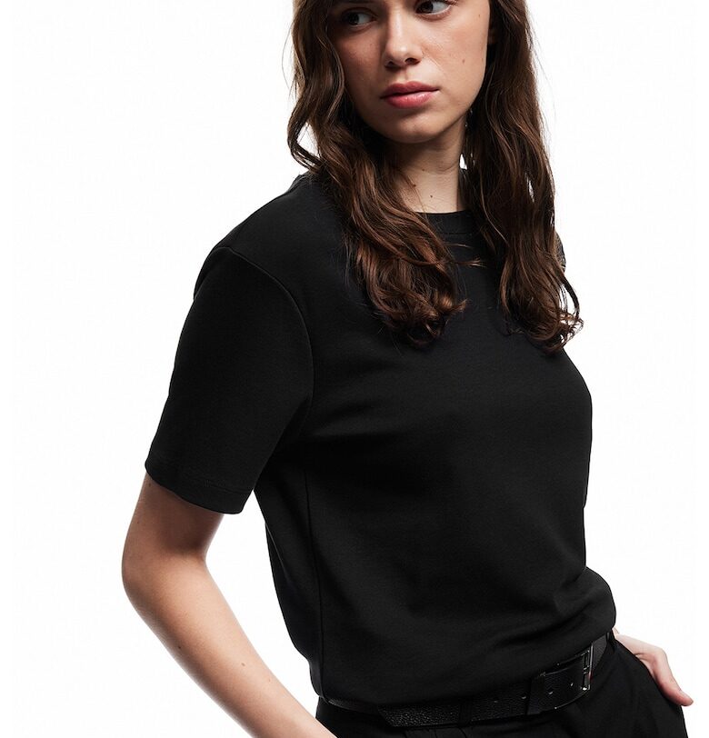 Памучна тениска с овално деколте KOTON