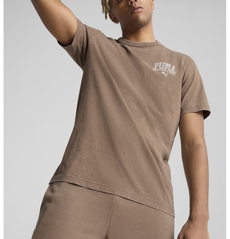 Памучна тениска с овално деколте Puma