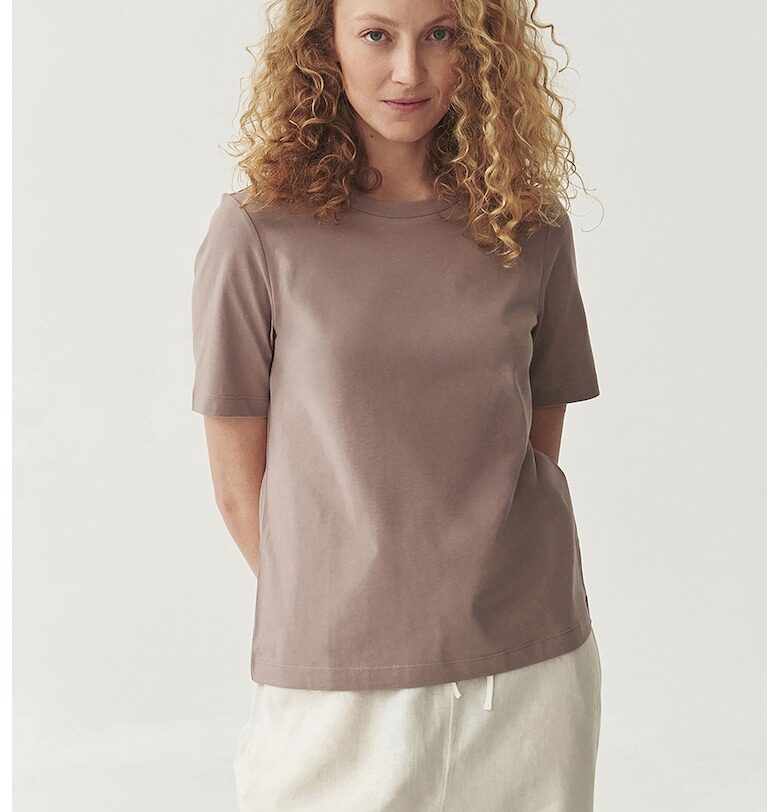 Памучна тениска с овално деколте Soria Tatuum