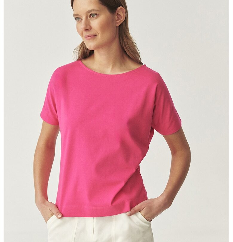 Памучна тениска с овално деколте Tatuum