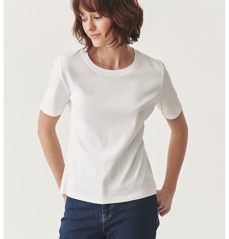 Памучна тениска с овално деколте Tatuum