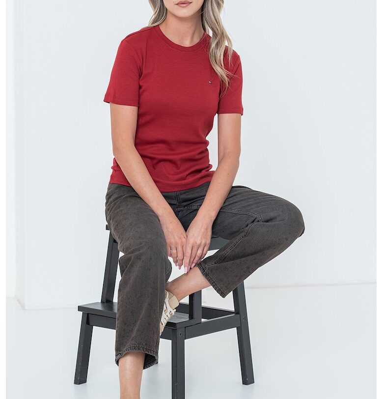 Памучна тениска с овално деколте Tommy Hilfiger