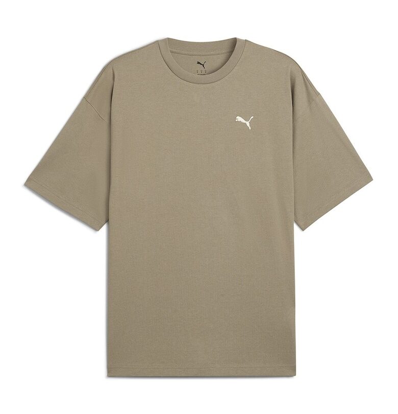 Памучна тениска с овално деколте и лого Puma