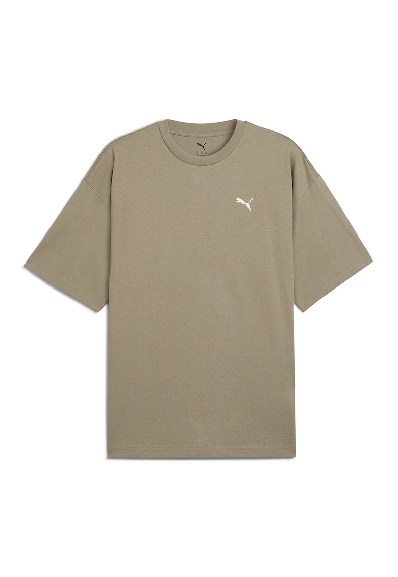 Памучна тениска с овално деколте и лого Puma