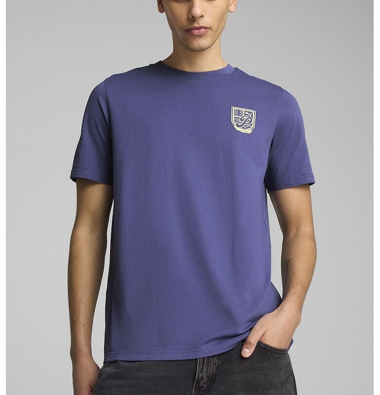 Памучна тениска с принт на гърба Puma