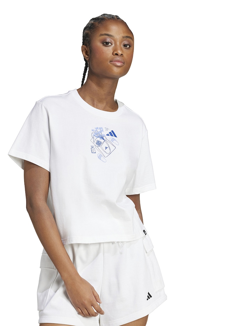 Памучна тениска с шарка adidas Sportswear