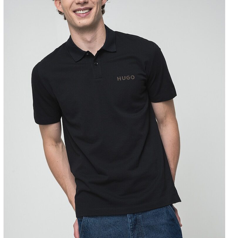 Памучна тениска с яка HUGO