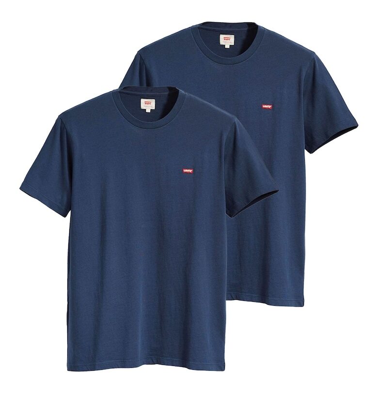 Памучни тениски с бродирано лого - 2 броя Levis