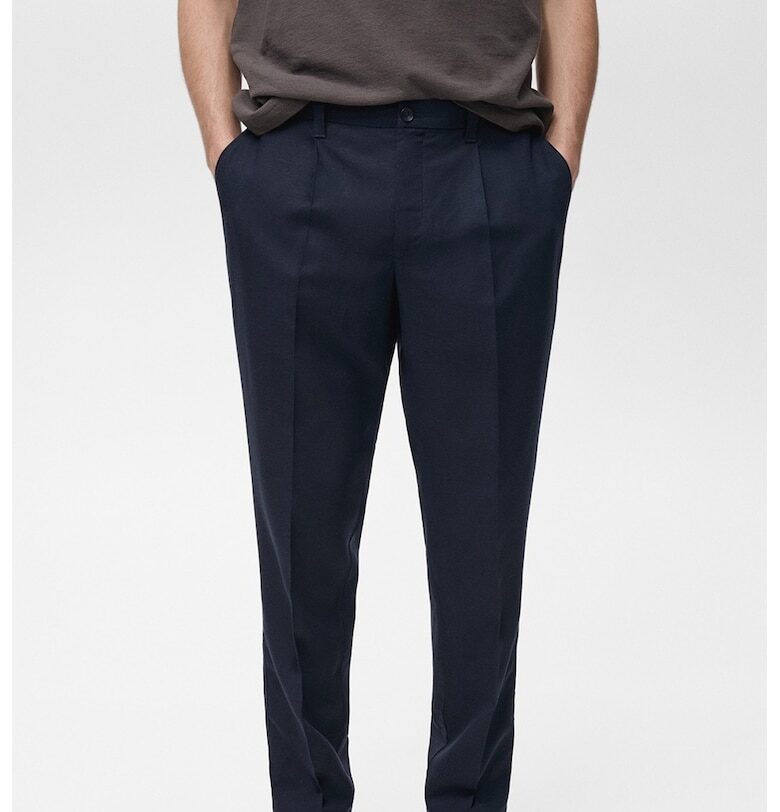 Панталон с лиосел и лен Mango