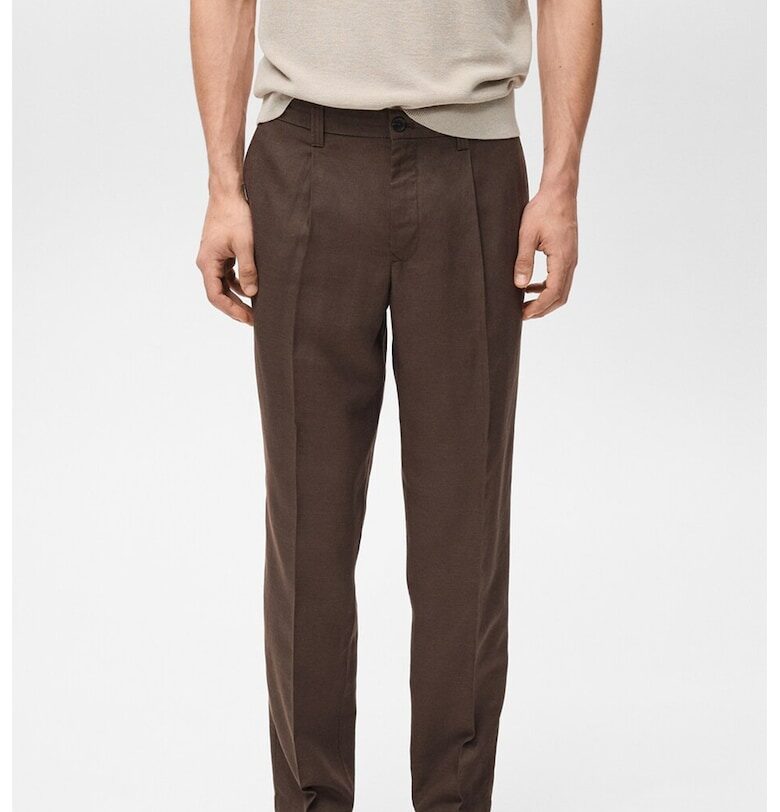 Панталон с лиосел и лен Mango