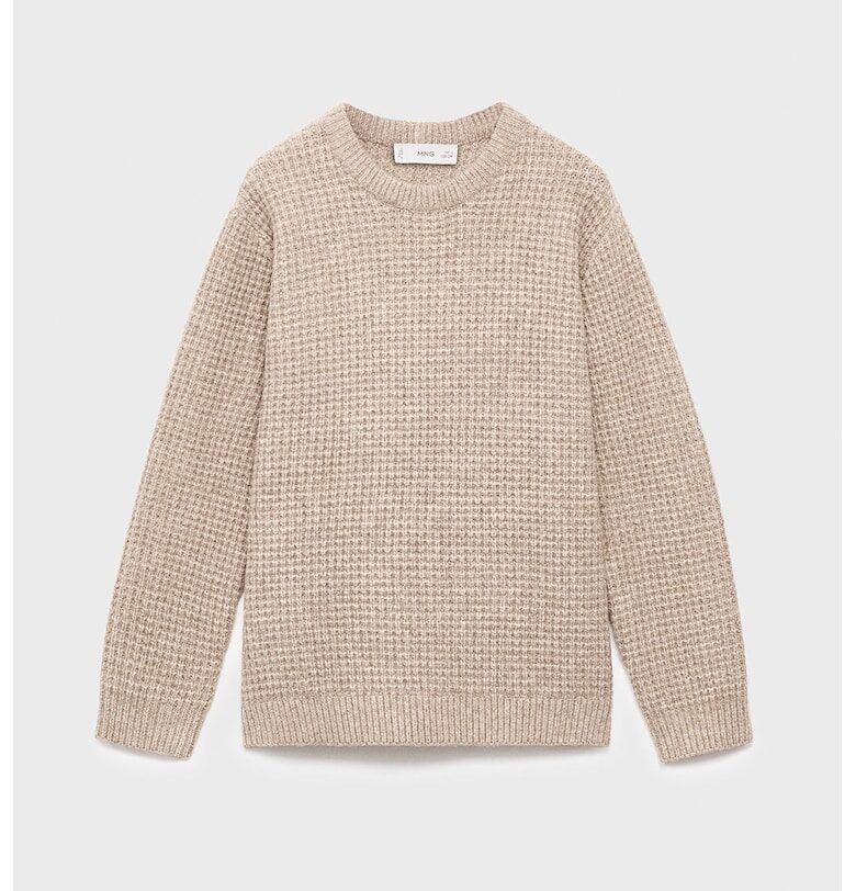 Плетен едноцветен пуловер Mango