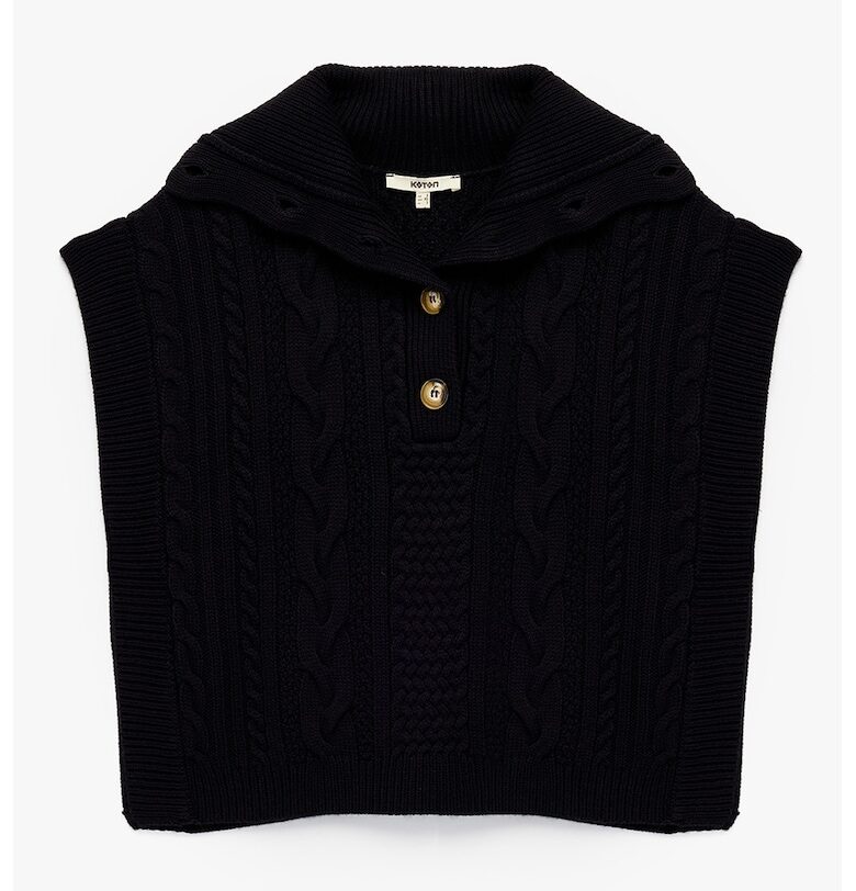 Плетен елек с цепка с копчета KOTON