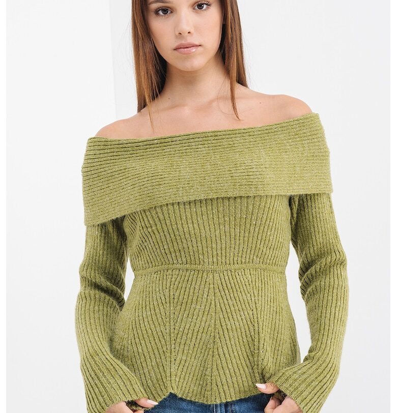 Плетен пуловер с голи рамене Vero Moda