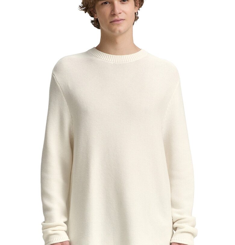 Плетен пуловер с къс цип Tom Tailor