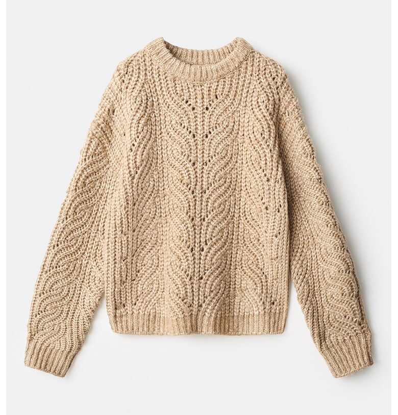 Плетен пуловер с овално деколте Mango