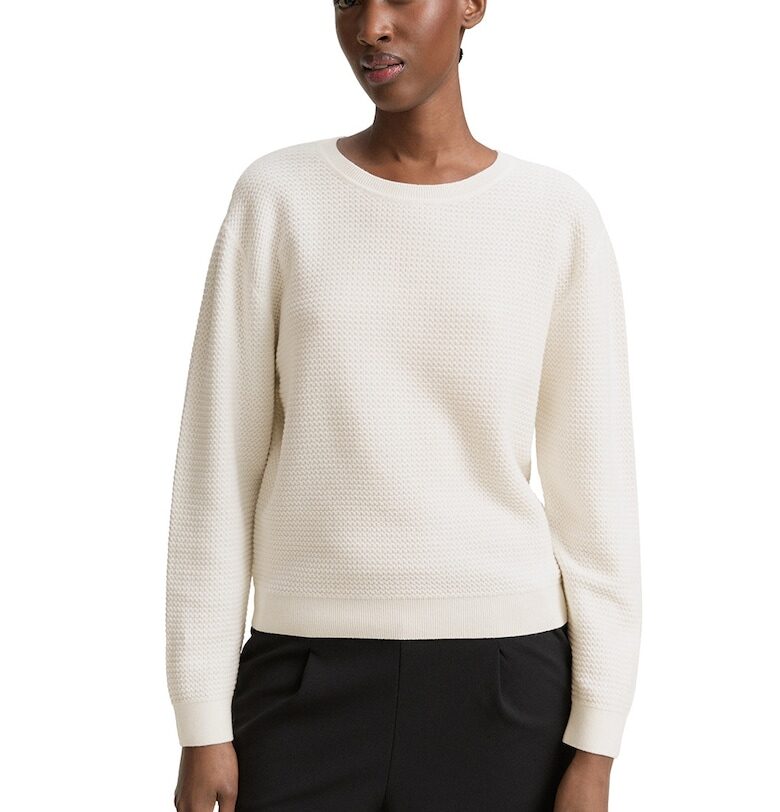 Плетен пуловер с овално деколте Tom Tailor