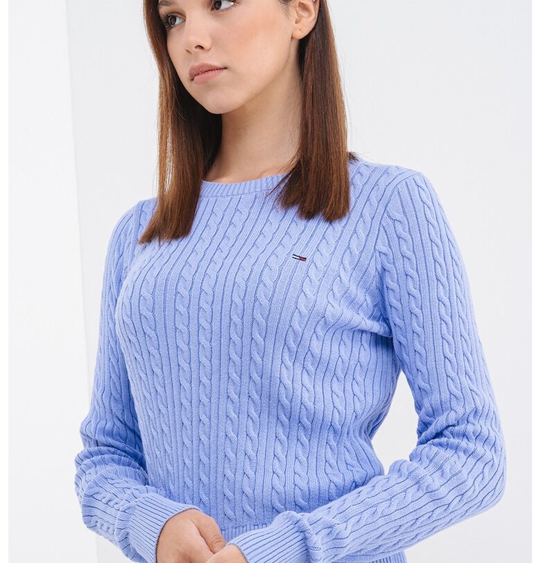 Плетен пуловер с овално деколте Tommy Jeans