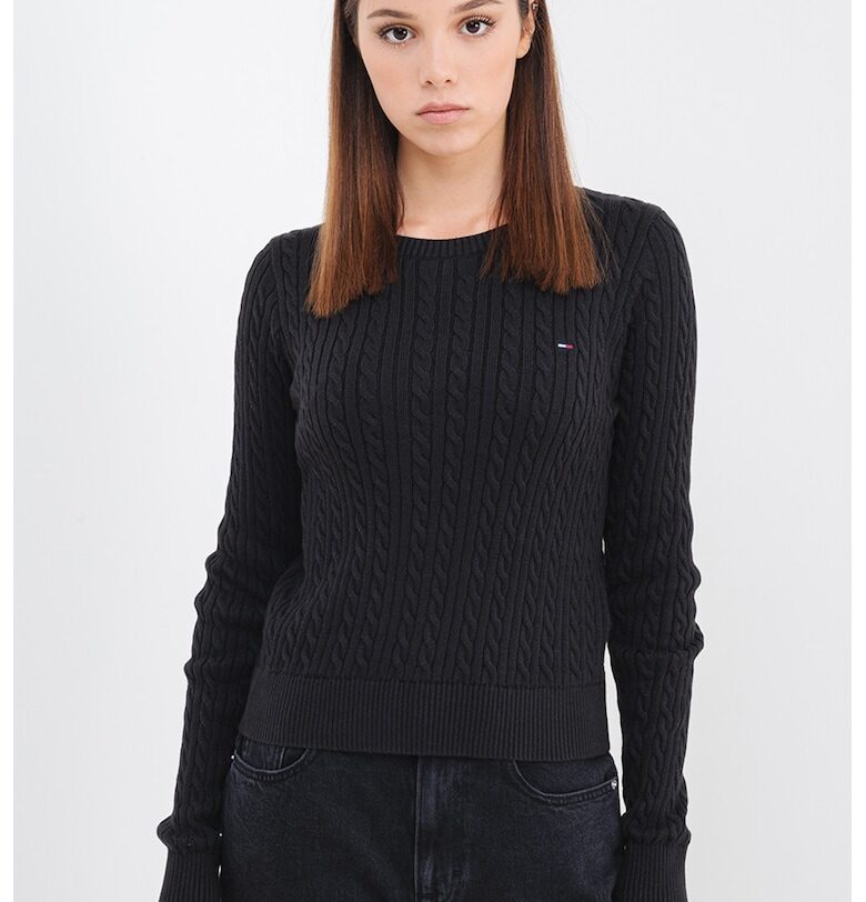Плетен пуловер с овално деколте Tommy Jeans