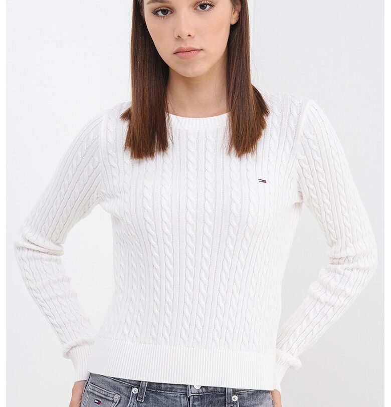 Плетен пуловер с овално деколте Tommy Jeans