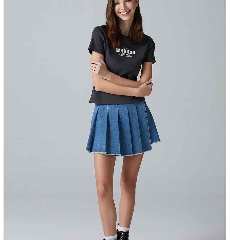 Плисиран скорт от деним LC WAIKIKI