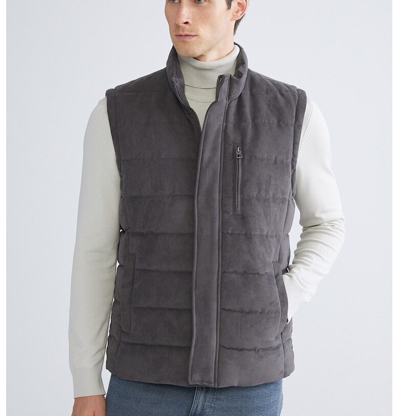 Подплатен елек от еко велур с цип LC WAIKIKI