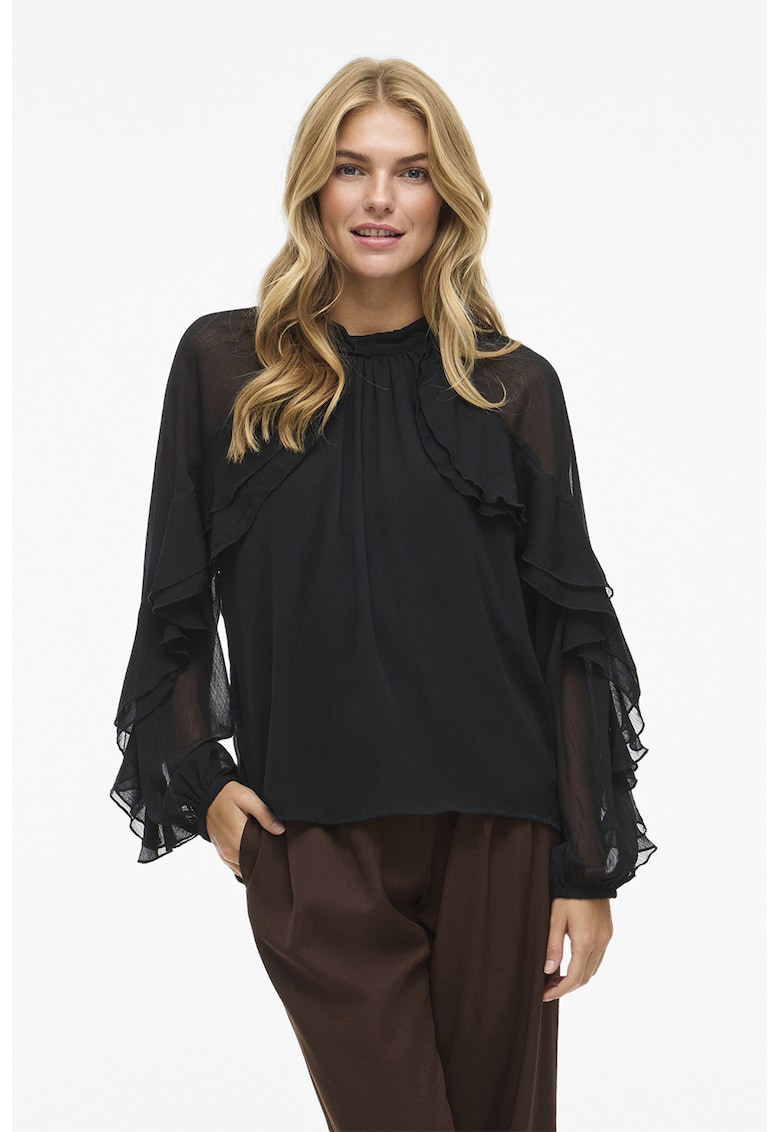 Полупрозрачна блуза Binna с набирания Vila