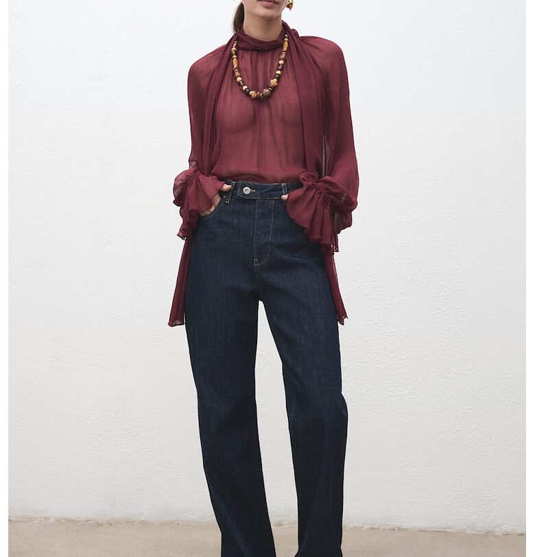 Прави дънки с висока талия Mango